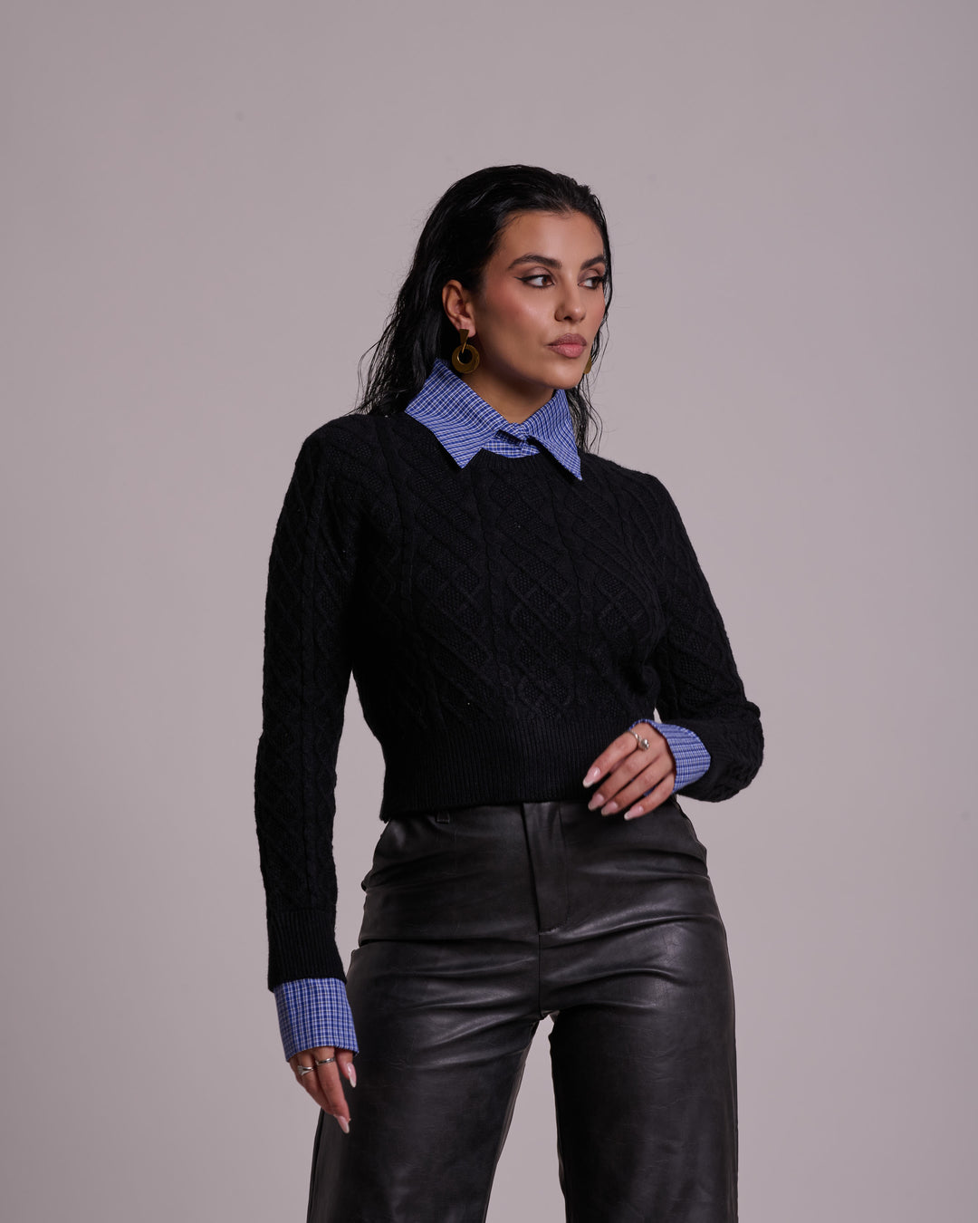 Maglione con camicia