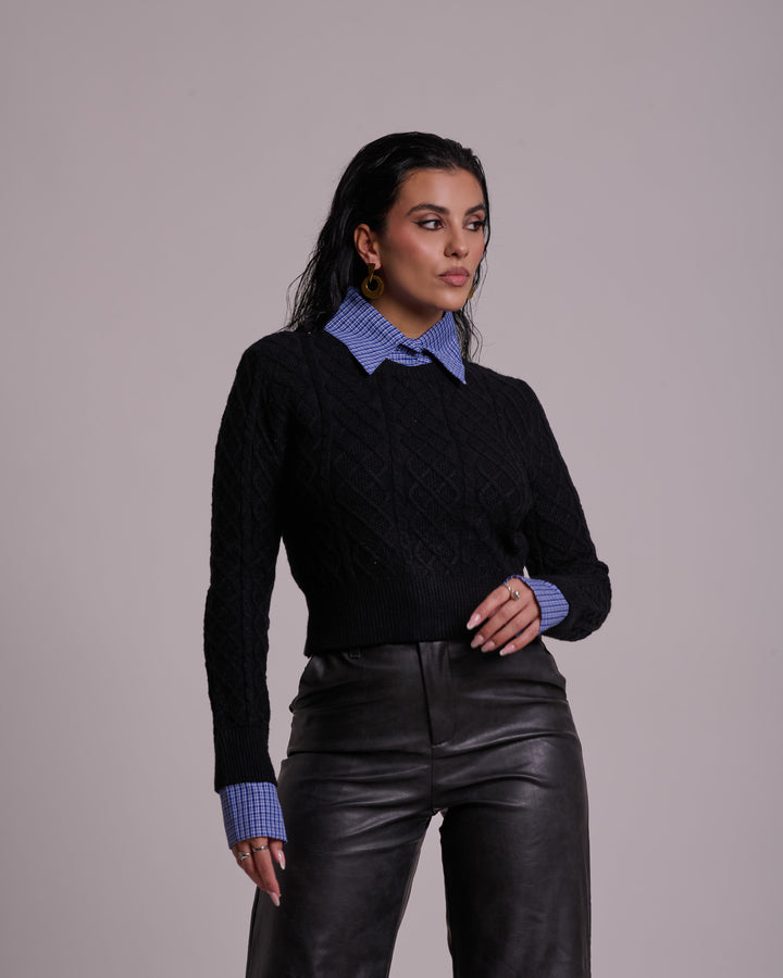 Maglione con camicia