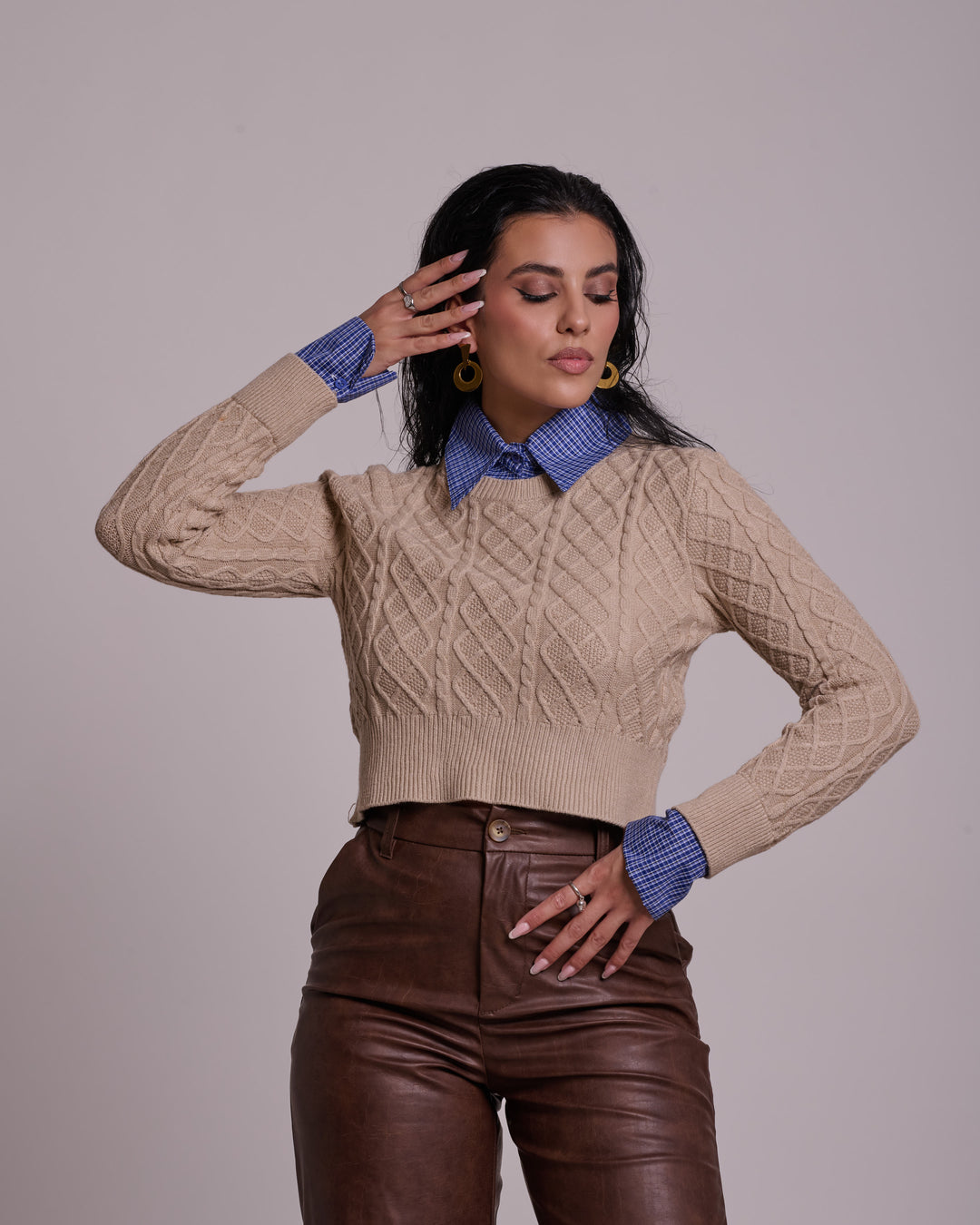 Maglione con camicia